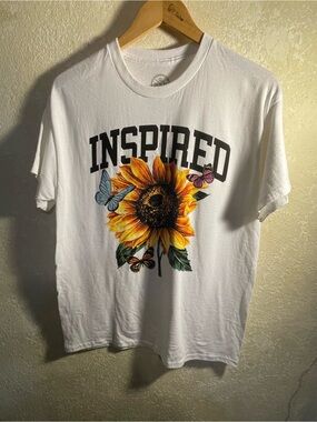 Inspired Sunflower Graphic Tee - White